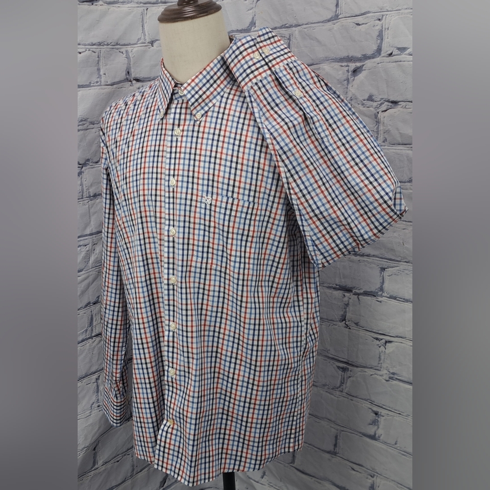 Barbour Men's Button Down Shirt Red Blue Check Bowburn Large - Picture 11 of 16